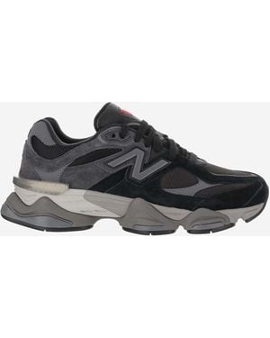 New Balance Sneakers 9060-Pigskin Pigskin/Mesh Sneakers - Black