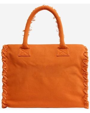Pinko Cotton Shopper Bag Handbags - Orange
