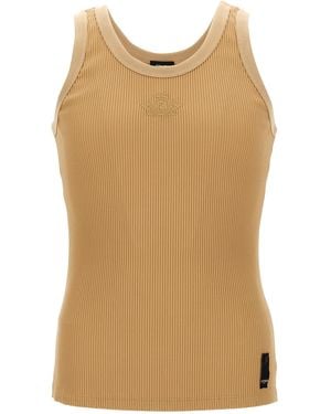 Fendi Crest Tank Top Polyamide Tops - Natural
