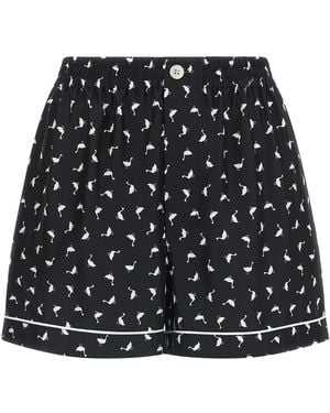 Moschino Printed Silk Twill Shorts - Black