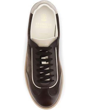 Brunello Cucinelli Leather Trainers With Suede Details Trainers - White