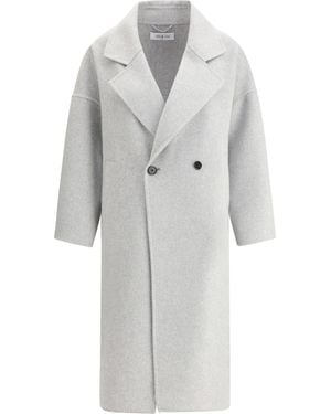 Aftercoat Double-breasted Long Coat - White
