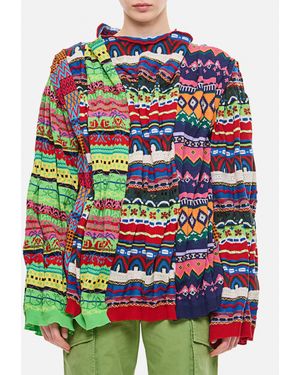 Comme des Garçons Draped Effect Patch Jumper - Multicolour
