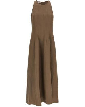Brunello Cucinelli Viscose Midi Dress - Natural