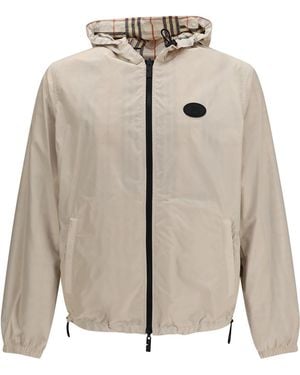 Burberry Reversible Check Hooded Jacket - Natural