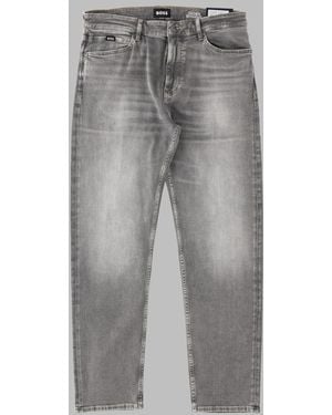 BOSS Jeans Ogden Cotton Trousers - Grey