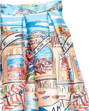 ALESSANDRO ENRIQUEZ Printed Midi Skirt - Blue