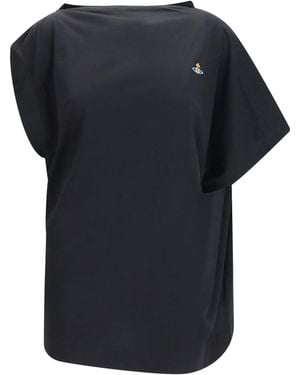 Vivienne Westwood Hebo Oversized Asymmetric Top Cotton - Black