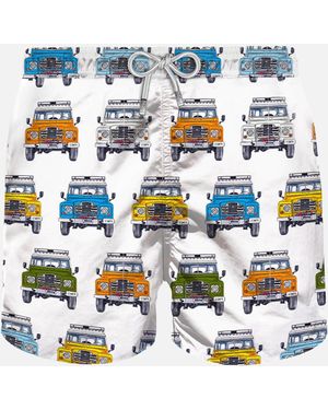 Mc2sb Swim Shorts Safari Car Print Swimshort - Blue