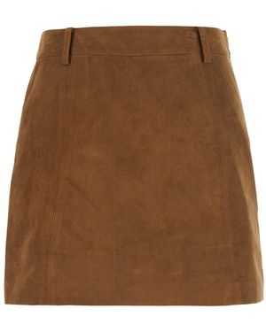DUNST Alter Suede Mini Skirt Polyester - Brown