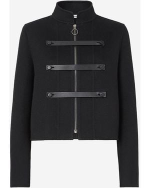 Fendi Wool And Shearling Stretch Jacket Fleece - Black