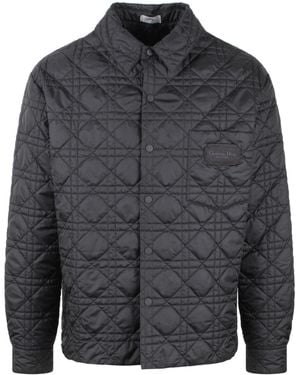 Dior Logo Patch Long-Sleeved Jacket - Grey