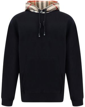 Burberry Samuel Hoodie Cotton Sweatshirts - Blue