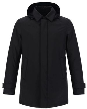 Herno Coat Im00057Ul-12690-8892 Marrone Scuro-Blu, ,Cream Clothing - Black