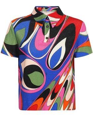 Emilio Pucci Short Sleeve Polo Shirt - Red