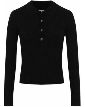 MICHAEL Michael Kors Long-Sleeved Polo Shirt - Black
