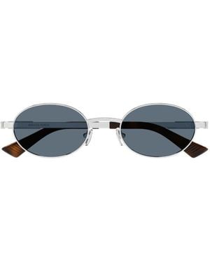 Bottega Veneta Bottega Veneta Eyewear Bv1470S Metal Oval Sunglasses - Blue