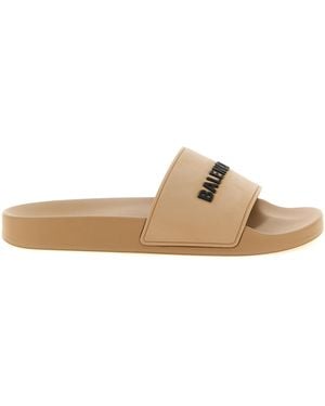 Balenciaga Plastic Slides Shoe - Natural