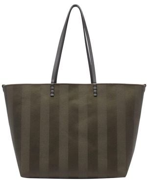 Fendi Large Reversible Ff Logo Shopping Bag - Brown