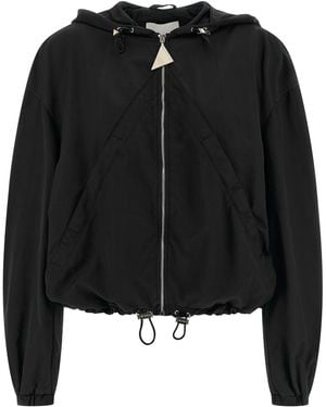The Attico Hooded Bomber Jacket - Black