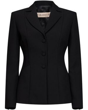 Blanca Vita Jacket Gregis Crêpe Polyester - Black