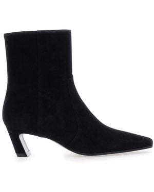 Stuart Weitzman Bootie Stassi Zip Leather Upper Boot - Black