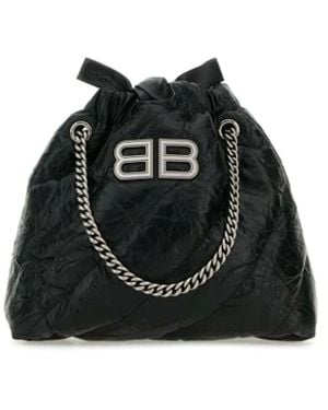 Balenciaga Xs Crush Shoulder Bag - Black