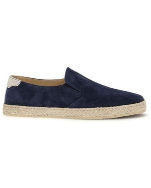Brunello Cucinelli Calf Leather Bos Taurus Espadrilles Shoe - Blue