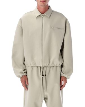 Fear Of God Essentials Bonded Canvas Jacket Abbey Stone - Grey