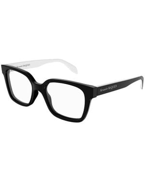 McQueen Eyeglasses Square Full Rim, - Frame And Clear Demo Lens Am0358O003 - Black