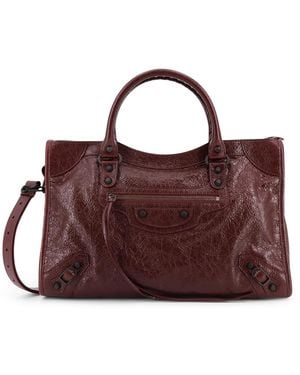 Balenciaga Le City Medium Leather Shoulder Bag - Brown