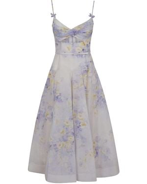 Zimmermann Crush Twist Front Midi Dress - White