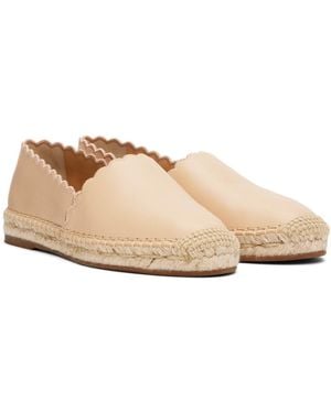 Chloé Pary Scalloped Espadrilles Shoes Flats - Natural