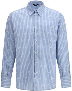 Gcds Shirt Pinstripe - Blue