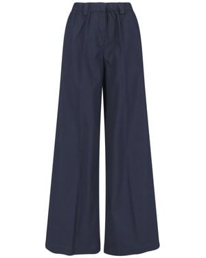 Aspesi Wide Cotton Blend Trousers - Blue