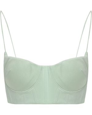Alex Perry Crop Top With Thin Straps Triacetate - Green