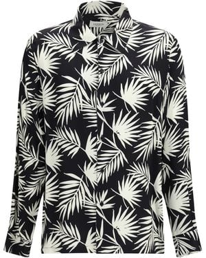 Laneus Printed Bowling Shirt Viscose - White