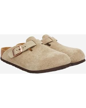 Birkenstock Clogs Boston Suede Leather Sandal - Natural