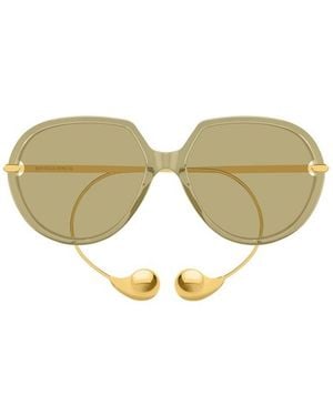 Bottega Veneta Bottega Veneta Eyewear Bv1436S Oversized Frame Sunglasses - Green