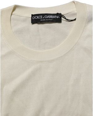 Dolce & Gabbana 3-4 Sleeves Crewneck Pullover Jumper Silk Clothing - Natural