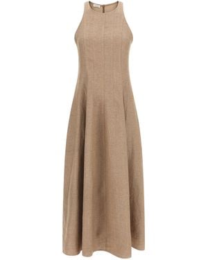 Brunello Cucinelli Linen Long Dress - Natural