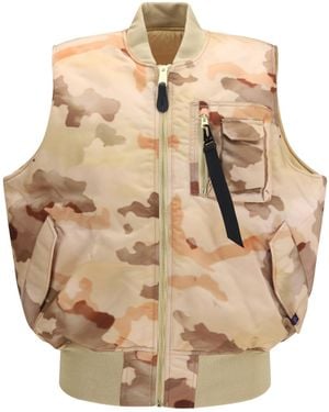Alpha Industries Ma-1 Base Camouflage Vest Nylon Blazers E Vests - Natural