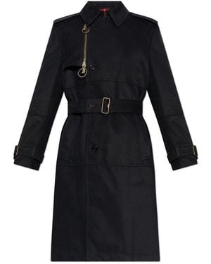 Burberry Double Breasted Belted Trench Coat - Black