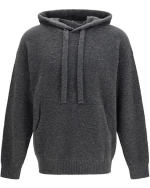 Laneus Cashmere And Silk Hooded Sweater - Gray