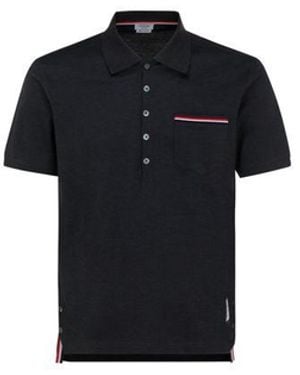 Thom Browne Cotton Polo Shirt - Black