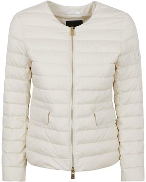 Tatras Round Neck Zip Padded Jacket - White