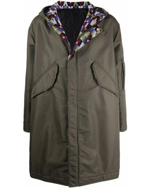 Valentino Optical-Print Parka Coat Clothing - Grey