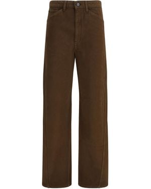 Lemaire Five-Pocket Twill Trousers Cotton - Brown