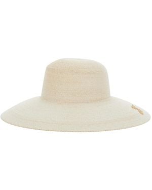 Jacquemus Bucket Hat Le Chapeau Sole Raffia - White