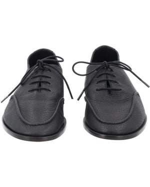 Hereu Moccasin Juliol Leather Lace-Up Shoes - Black
